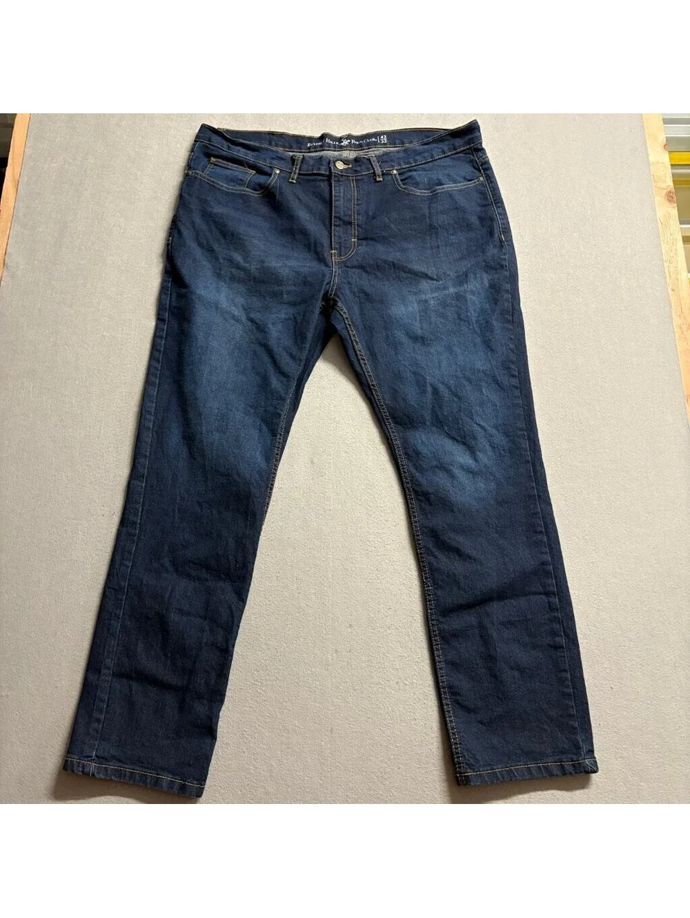 Beverly Hills Polo Club Jeans Mens 42x32 Blue Stretch Denim Straight Leg